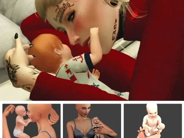 Alpha Newborn Poses by overkillsimmer - The Sims 4 Custom Content