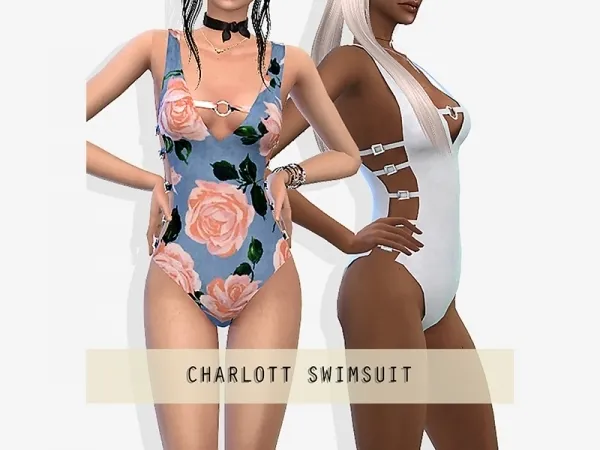 Alpha Charlott Swimsuit by grafity-cc - The Sims 4 Custom Content