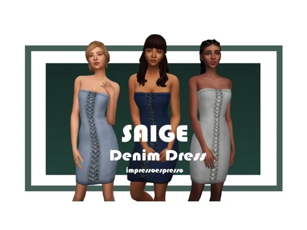 Maxis Match SAIGE DENIM DRESS by impressoespresso - The Sims 4 Custom Content