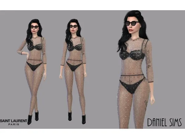 Alpha Lady Gaga in Saint Laurent (Tights) sims by simsfinds - The Sims 4 Custom Content