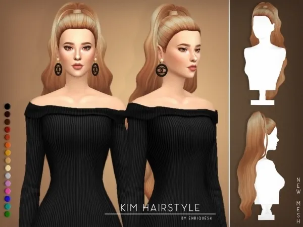 Maxis Match [EnriqueS4] Kim Hairstyle - The Sims 4 Custom Content