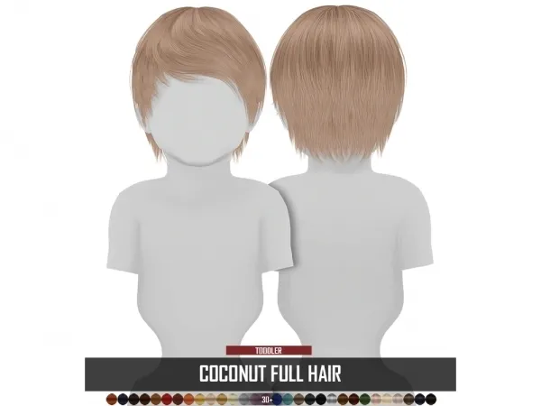 Alpha COCONUT FULL HAIR by redheadsims - The Sims 4 Custom Content