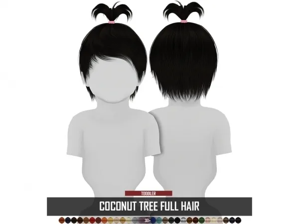 Alpha COCONUT TREE FULL HAIR by redheadsims - The Sims 4 Custom Content