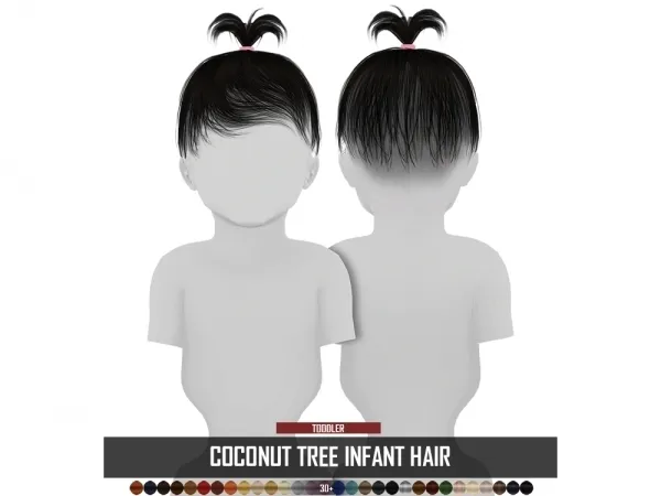 Alpha COCONUT TREE INFANT HAIR by redheadsims - The Sims 4 Custom Content
