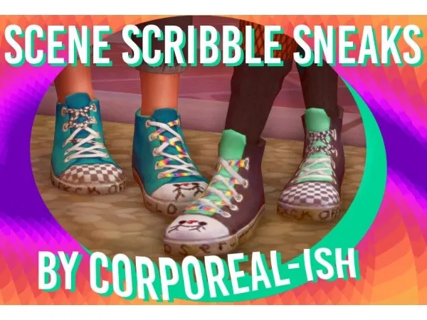 Maxis Match Scene scribble sneaks ish by simsfinds - The Sims 4 Custom Content