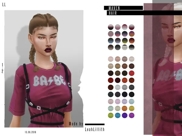 Alpha LeahLillith Maven Hair by thesimsresource - The Sims 4 Custom Content