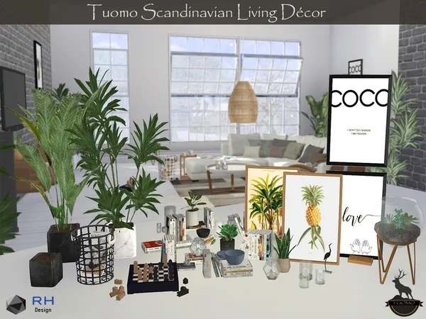 Alpha Tuomo Scandinavian Living Decor by thesimsresource - The Sims 4 Custom Content