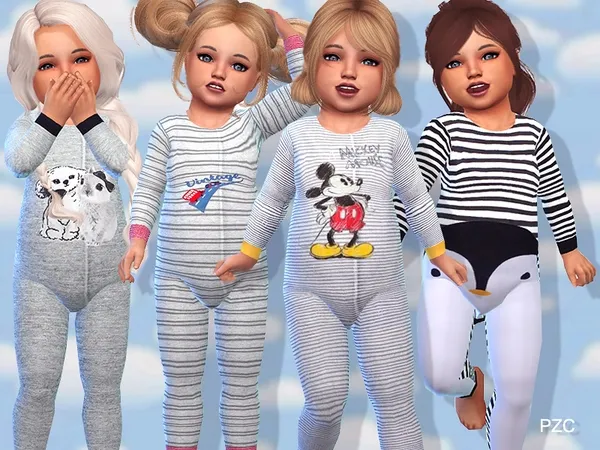Mix Rainbow Onesies Collection For Toddler - The Sims 4 Custom Content