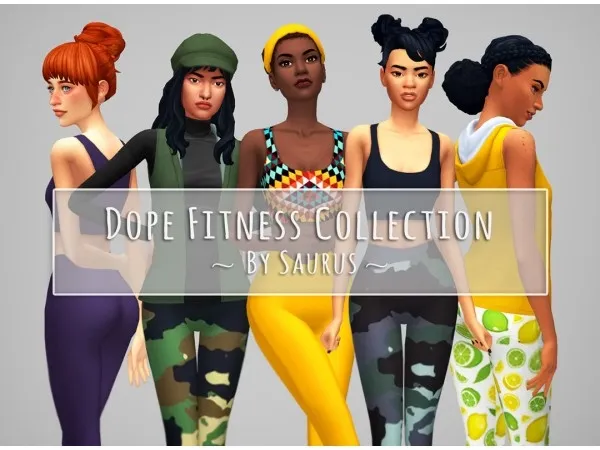 Maxis Match Dope Fitness Set by saurussims - The Sims 4 Custom Content