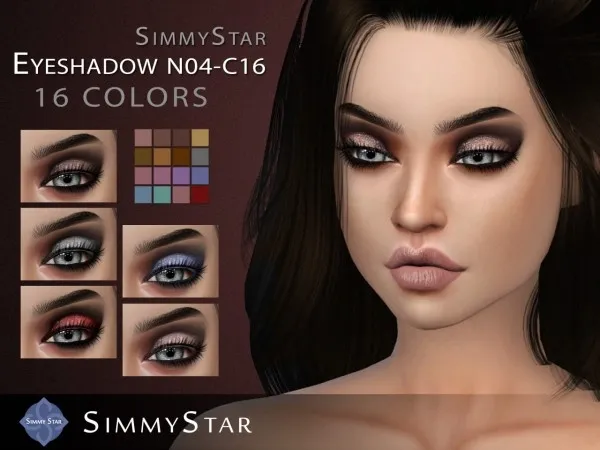 Alpha SimmyStar Eyeshadow N04 C14 by simsfinds - The Sims 4 Custom Content