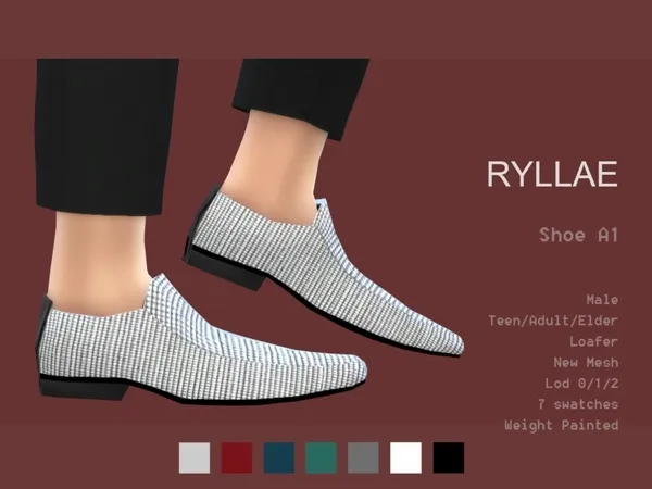 Mix RYLLAE Shoe A1 Male by thesimsresource - The Sims 4 Custom Content