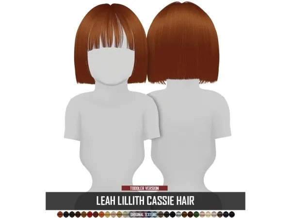 Alpha LEAH LILLITH CASSIE HAIR TODDLER VERSION by redheadsims - The Sims 4 Custom Content