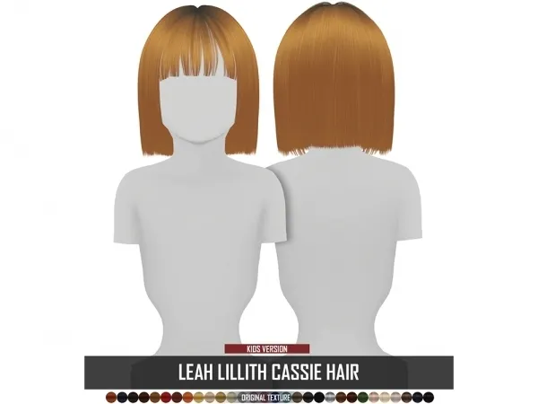 Alpha LEAH LILLITH CASSIE HAIR KIDS VERSION by redheadsims - The Sims 4 Custom Content