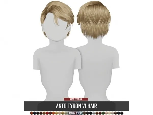 Alpha ANTO TYRON V1 HAIR KIDS VERSION by redheadsims - The Sims 4 custom content