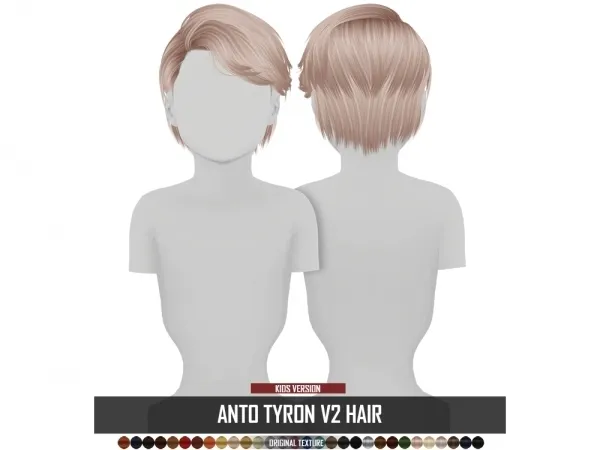 Alpha ANTO TYRON V2 HAIR KIDS VERSION by redheadsims - The Sims 4 custom content