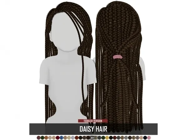 Alpha DAISY HAIR TODDLER VERSION by redheadsims - The Sims 4 Custom Content