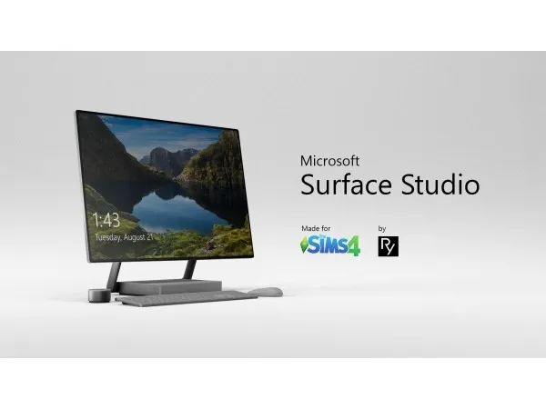 Alpha Microsoft Surface Studio with Surface Accessories by simsfinds - The Sims 4 Custom Content