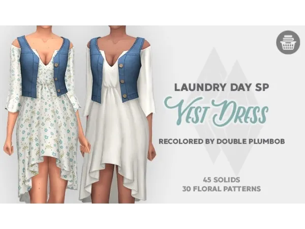 Maxis Match Vest Dress plumbob by double - The Sims 4 Custom Content