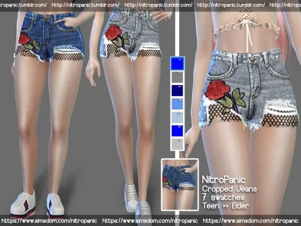 Alpha Cropped Jeans by nitropanic - The Sims 4 custom content