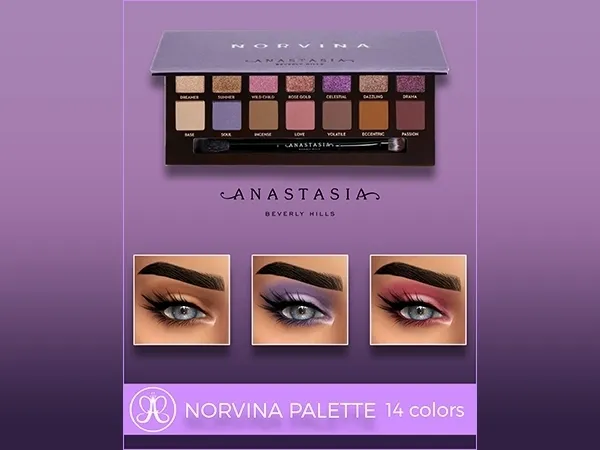 Mix ANASTASIA BEVERLY HILLS NORVINA PALETTE - The Sims 4 Custom Content