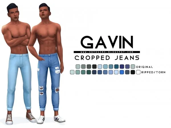 Maxis Match GAVIN JEANS REGULAR TORNRIPPED by onyxsims - The Sims 4 Custom Content