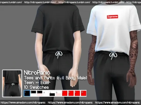 Tees and Pants (Full Body Male)