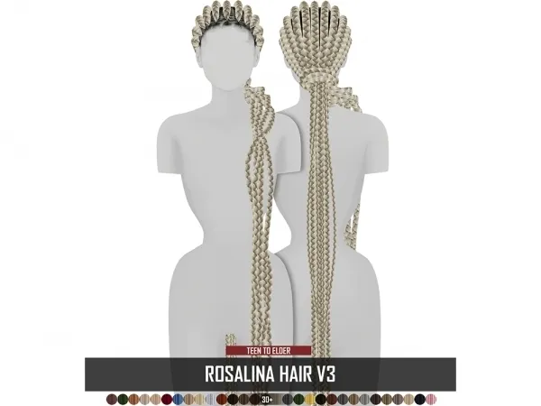 Alpha ROSALINA HAIR V3 by redheadsims - The Sims 4 Custom Content