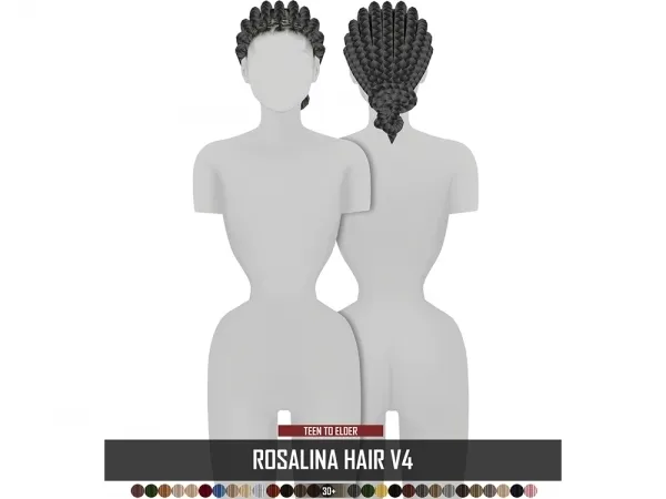 Alpha ROSALINA HAIR V4 by redheadsims - The Sims 4 Custom Content