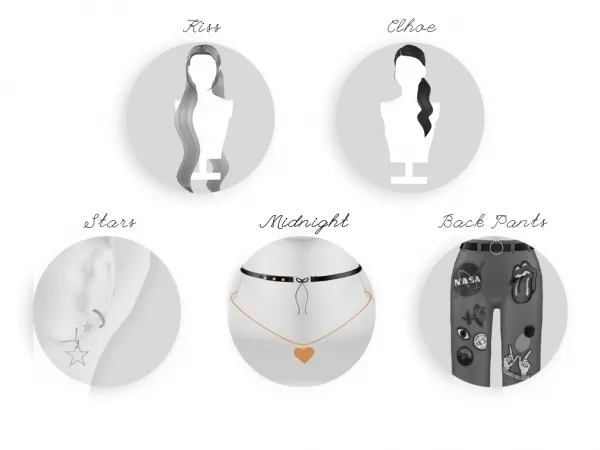 Maxis Match [EnriqueS4] Chill Set Midnight Choker by enriques4 - The Sims 4 Custom Content