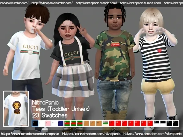 Alpha Tees (Toddlers) by nitropanic - The Sims 4 Custom Content