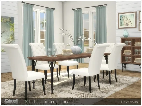 Alpha Stella diningroom by thesimsresource - The Sims 4 Custom Content