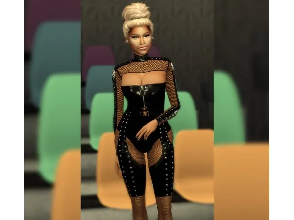 Alpha NICKI MINAJ MICHAEL NGO X Vex Clothing Chun Li Outfit by quen2n - The Sims 4 Custom Content