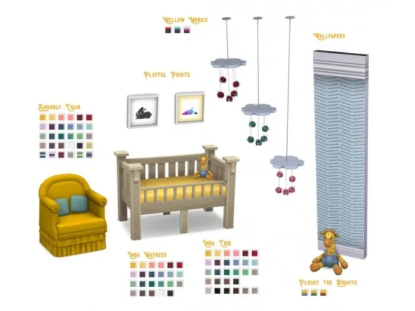 Maxis Match Sweet Lullabies Nursery Set by renorasims - The Sims 4 Custom Content