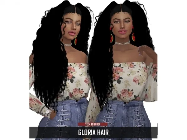 Alpha GLORIA HAIR by redheadsims - The Sims 4 custom content