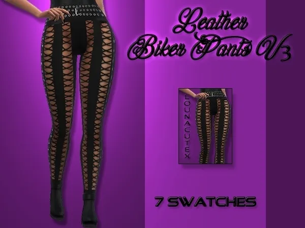 Alpha Leather Biker Pants V3 Lounacutex by lounacutex - The Sims 4 Custom Content