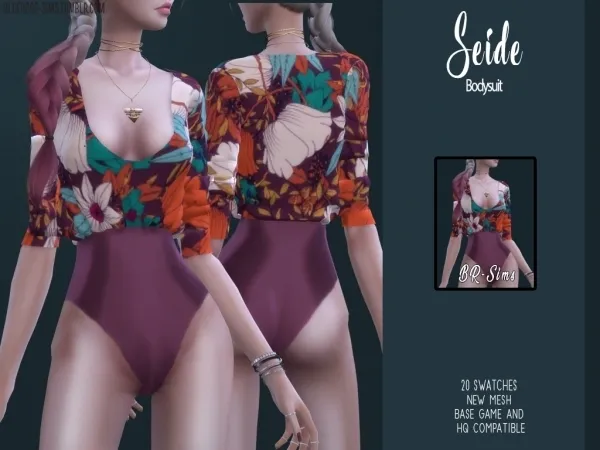 Alpha BR sims Seide Bodysuit - The Sims 4 Custom Content