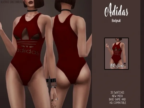 Alpha BR sims Adidas Bodysuit by bluerose-sims - The Sims 4 Custom Content