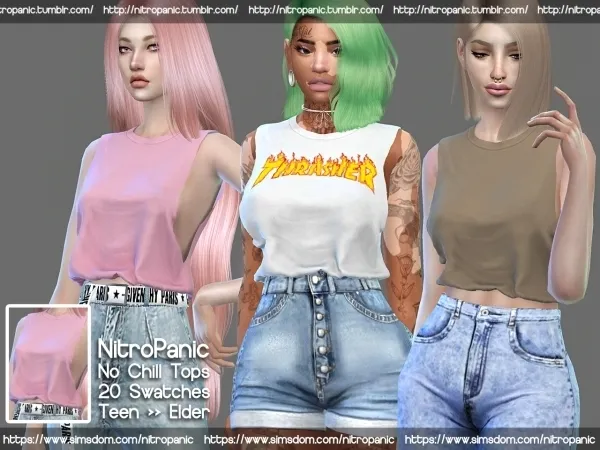 Alpha No Chill Top by nitropanic - The Sims 4 Custom Content