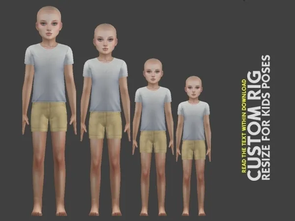Mix CUSTOM RIG RESIZE FOR KIDS POSES - The Sims 4 Custom Content