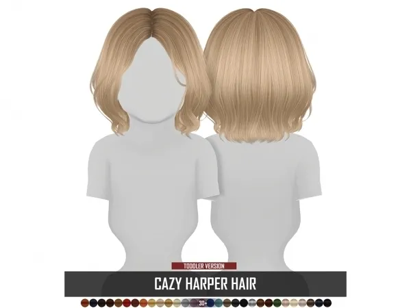 Alpha CAZY HARPER HAIR TODDLER VERSION by redheadsims - The Sims 4 Custom Content