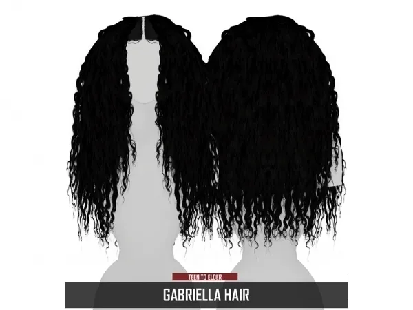 Alpha GABRIELLA HAIR by redheadsims - The Sims 4 Custom Content