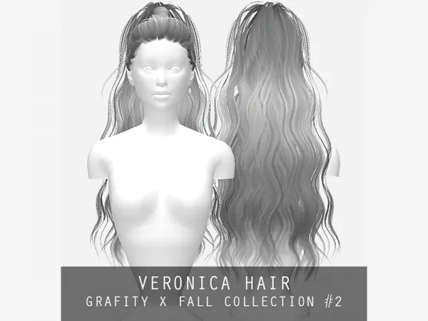 Alpha Veronica Hair by grafity-cc - The Sims 4 Custom Content