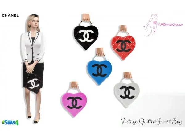 Alpha [SIMS ¾] CHANEL VINTAGE QUILTED HEART BAG by simsfinds - The Sims 4 Custom Content