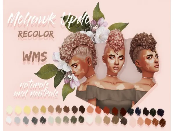 Maxis Match Mohawk Updo recolor by emmibouquet - The Sims 4 Custom Content