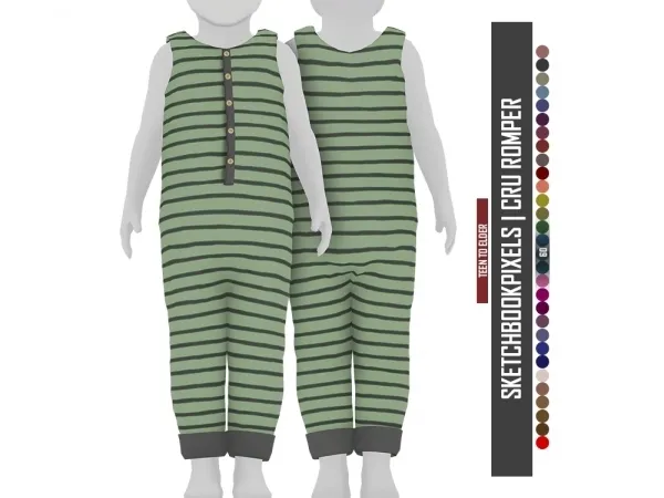 Alpha SKETCHBOOKPIXELS CRU ROMPER by redheadsims - The Sims 4 custom content