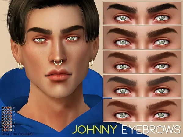 Alpha Johnny Eyebrows N135 by thesimsresource - The Sims 4 Custom Content
