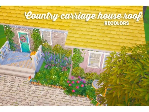 Maxis Match Country carriage house roof recolors cherie by simsfinds - The Sims 4 Custom Content