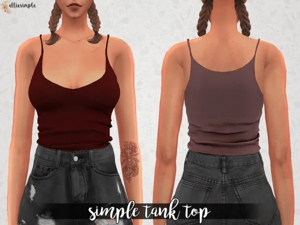 Alpha Elliesimple Simple Tank Top by elliesimple - The Sims 4 Custom Content