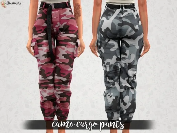 Alpha Elliesimple Camo Cargo Pants by elliesimple - The Sims 4 Custom Content