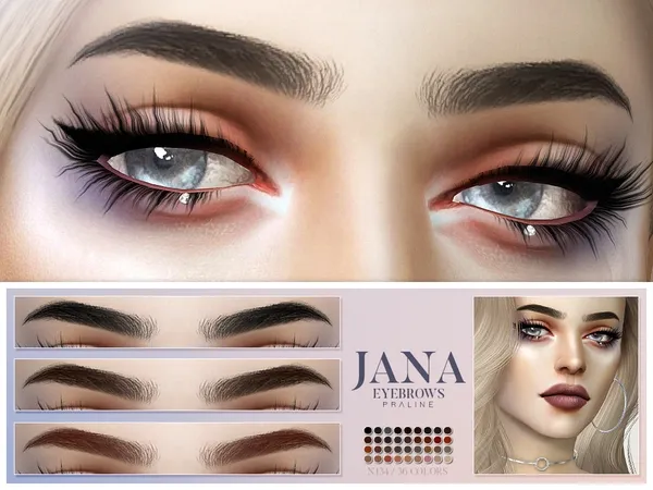 Alpha Jana Eyebrows N134 - The Sims 4 Custom Content